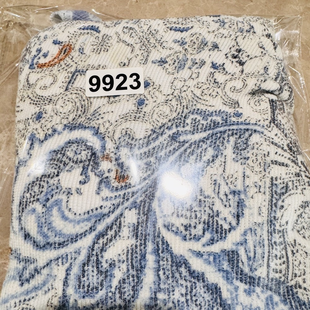 Chicos Knit Top Womens 3 Blue Paisley Orange Short Sleeve Lightweight XL‎ Beach - Picture 13 of 13